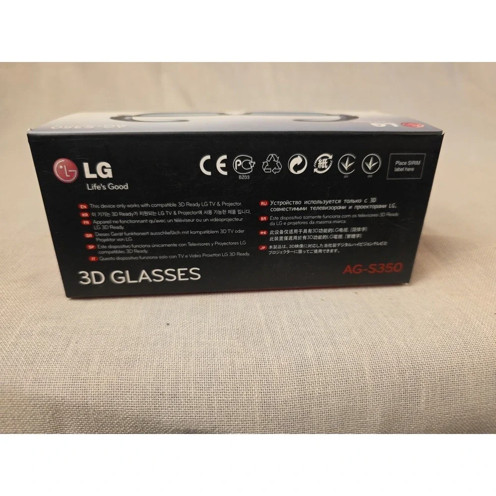 New/Open Box LG 3D Glasses AG S350 for LG Plasma 3D TV